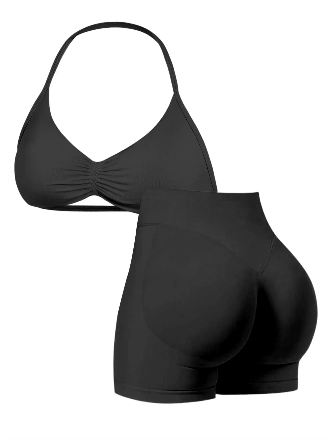 New Women'S Sporty Yoga Set, High-Waist Tight-Fitting Shorts and Tank Top, Summer Fitness for Running and Gym, High Waisted Yoga