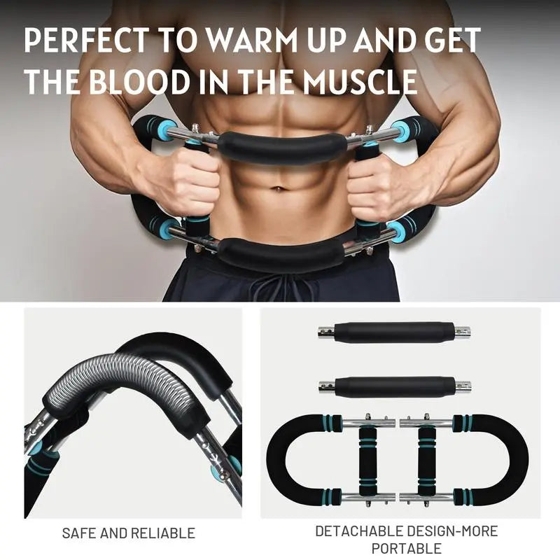 Twister Arm Trainer Adjustable Strength Bar for Chest & Arm Workout Portable Home Gym Equipment for Men Ideal for Upper Body Fitness Springstatements