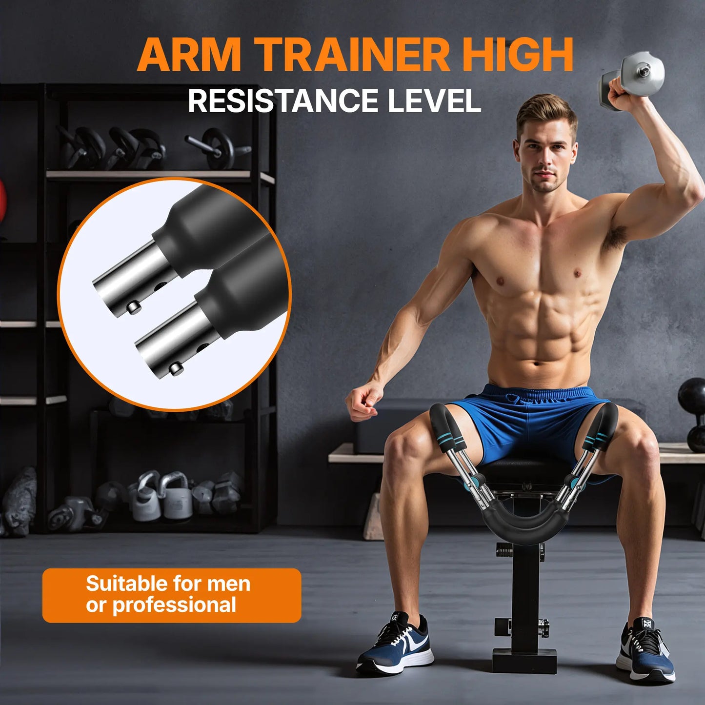 Merach Adjustable Power Twister Bar for Arm Trainer, Chest and Arm Strength Training Equipment for Men, Portable Upper Body Workout Machine for Home Gym Fitness, Shoulder Muscle Training, Portable Spring Resistance, Tiktokshopblackfriday Springstatements