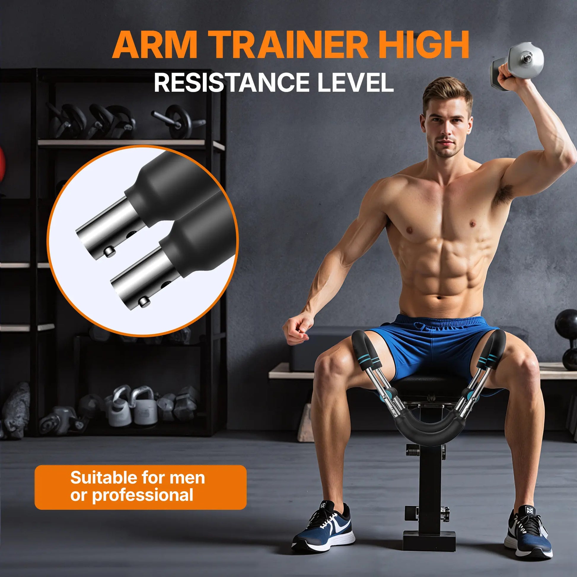 Merach Adjustable Power Twister Bar for Arm Trainer, Chest and Arm Strength Training Equipment for Men, Portable Upper Body Workout Machine for Home Gym Fitness, Shoulder Muscle Training, Portable Spring Resistance, Tiktokshopblackfriday Springstatements