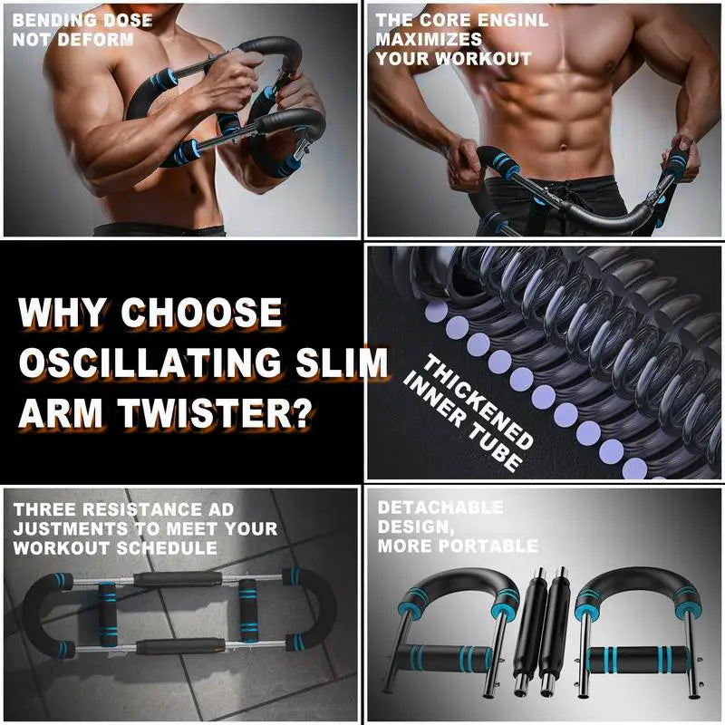 Twister Arm Trainer Adjustable Strength Bar for Chest & Arm Workout Portable Home Gym Equipment for Men Ideal for Upper Body Fitness Springstatements
