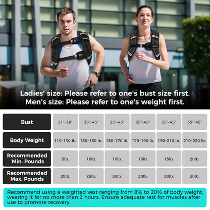 【Jumpstartsale】Bagail Weighted Vest, 5Lbs/8Lbs/10Lbs/12Lbs/15Lbs/20Lbs/25Lbs/30Lbs Weight Vest with Detachable Phone Pouch, Rucking Vest for Women, Men, Walking, Weight Loss, Training, Running
