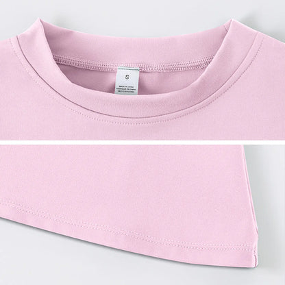 Timeoff 5-Piece Solid Sports Tee Set round Neck Slim Stretchy Ideal for Yoga Gym Workouts Women'S Athletic Wear Sporty Style Clothes Gym Shirts Workout Tops Oversized Gym Shirts Fitness Outfit