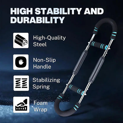 Twister Arm Trainer Adjustable Strength Bar for Chest & Arm Workout Portable Home Gym Equipment for Men Ideal for Upper Body Fitness Springstatements